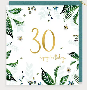 30th flora birthday card