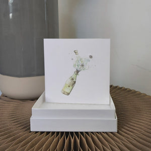 Boxed earrings card - champagne congrats
