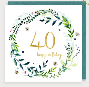 40th flora birthday card