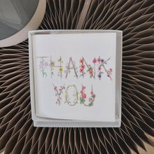 Load image into Gallery viewer, Boxed earrings card - thank you floral

