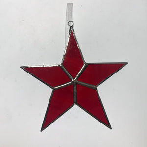 Handmade glass 5 pointed star - medium - regal red