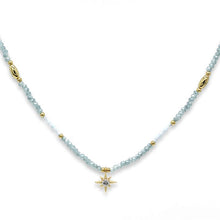 Load image into Gallery viewer, Aditi grey beaded star charm necklace
