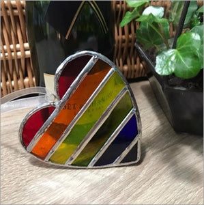 Handmade glass heart - The Alina - medium