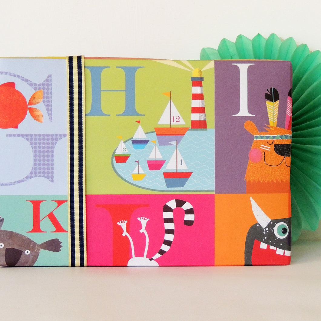 Animal alphabet wrapping paper