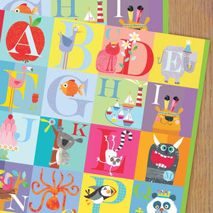 Animal alphabet wrapping paper