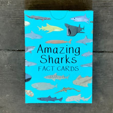 Load image into Gallery viewer, Beautifully illustrated cards full of fun shark facts by Button &amp; Squirt - perfect for rainy days and on the move.
