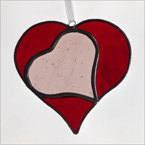 Handmade glass heart - The Ava - large