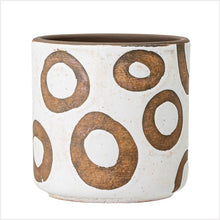 Load image into Gallery viewer, Avo deco terracotta flowerpot - white
