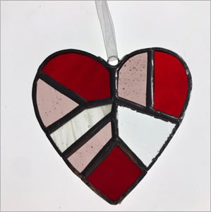 Handmade glass heart - The Azami - medium
