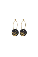 Load image into Gallery viewer, Porcelain black haze gold earrings
