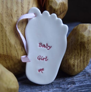 Baby boy foot ceramic dec