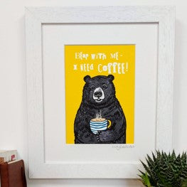 Bear with me framed print