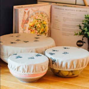 Bee reusable bowl covers - set of 3