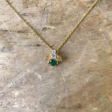 Load image into Gallery viewer,  A delicate bee necklace featuring 3 coloured jewels.  A lovely gift for someone special
