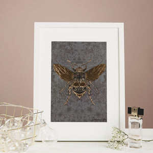 Mounted butterfly (white) A4 framed print