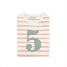 Load image into Gallery viewer, No 5 t-shirt - biscuit breton (green number)

