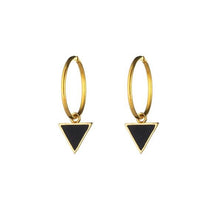 Load image into Gallery viewer, Black triangle earrings
