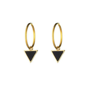 Black triangle earrings