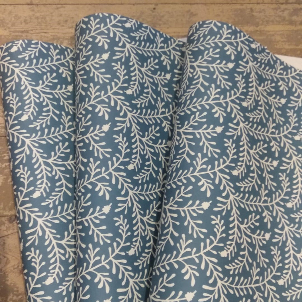 Patterned paper sprig marine blue