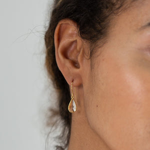 Blush glass charm drop earrings