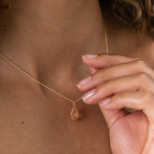 Load image into Gallery viewer, Blush glass drop necklace
