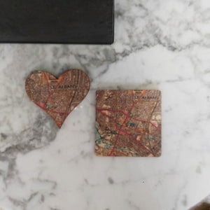 St Albans wooden heart magnet