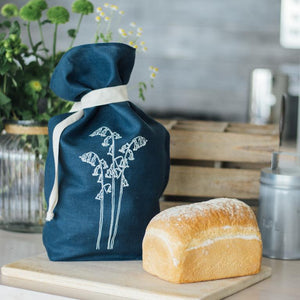 Linen bread bag - navy