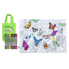 Load image into Gallery viewer, Butterflies placemat to go - colour in &amp; learn
