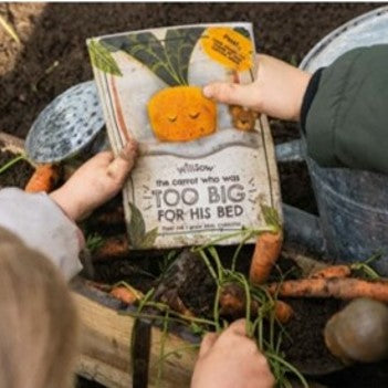 Plantable book - the carrot who was too big for his bed
