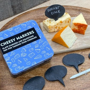 Cheesy markers in a tin