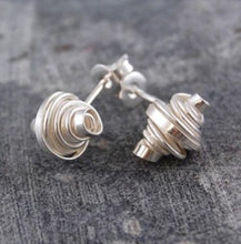 Load image into Gallery viewer, Coiled silver stud earrings
