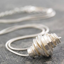 Load image into Gallery viewer, Coiled silver pendant
