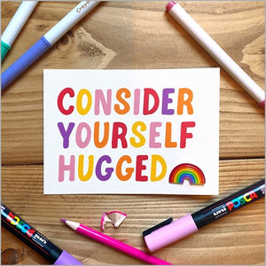 Consider yourself hugged card & pin