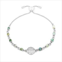 Crag multi gem silver charm bracelet