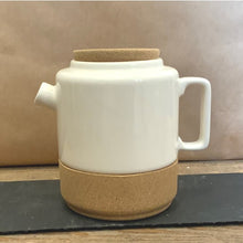 Load image into Gallery viewer, A stylish cream teapot made from pottery and cork would make a stylish gift for any tea lover!
