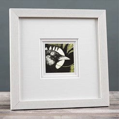 Feathers & fern small framed print