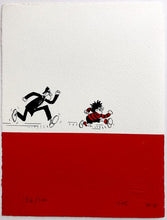 Load image into Gallery viewer, Dennis the Menace chased by a copper framed print
