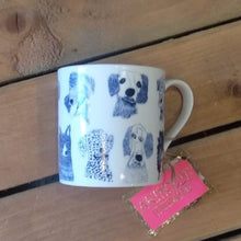 Load image into Gallery viewer, Blue dogs fine bone china mug
