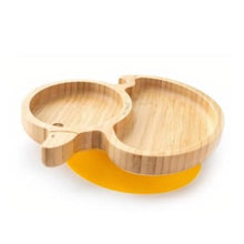 Load image into Gallery viewer, Bamboo duck plate - yellow suction plate
