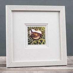 Feathers & fern small framed print