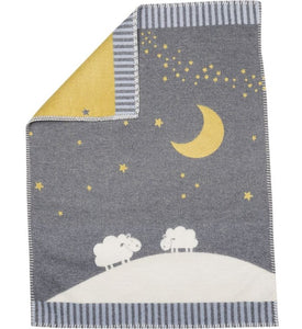 Finn 'moon over sheep' blanket - grey