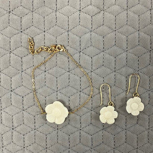 Floral tagua stud earrings