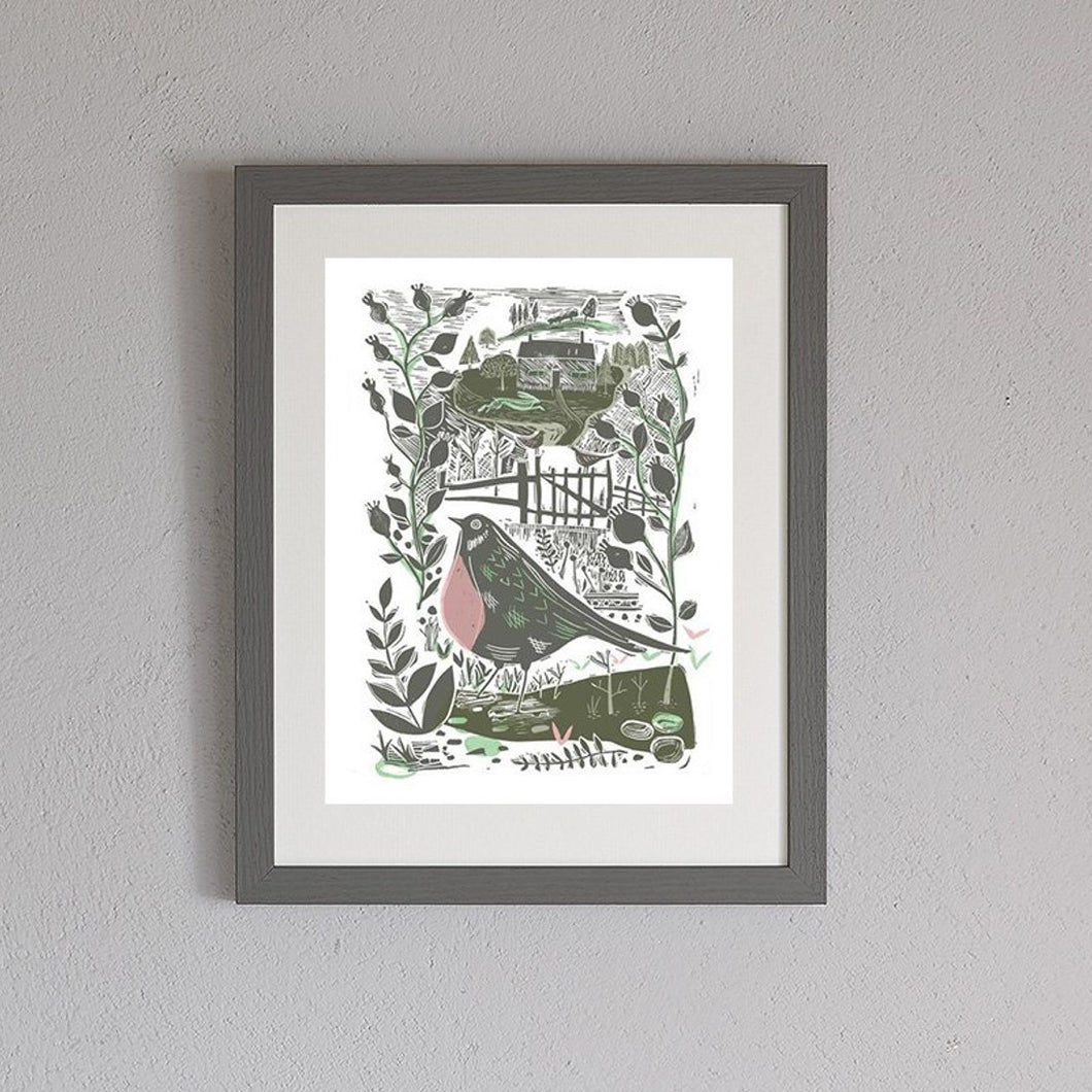 Garden bird framed print