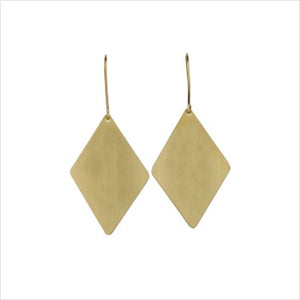 Geometric brass diamond earrings