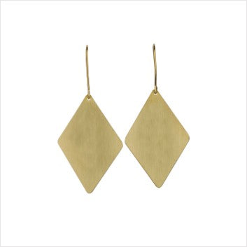 Geometric brass diamond earrings
