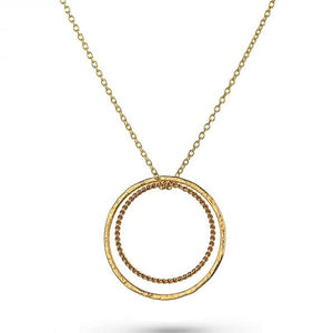 Gold double twist hoop necklace