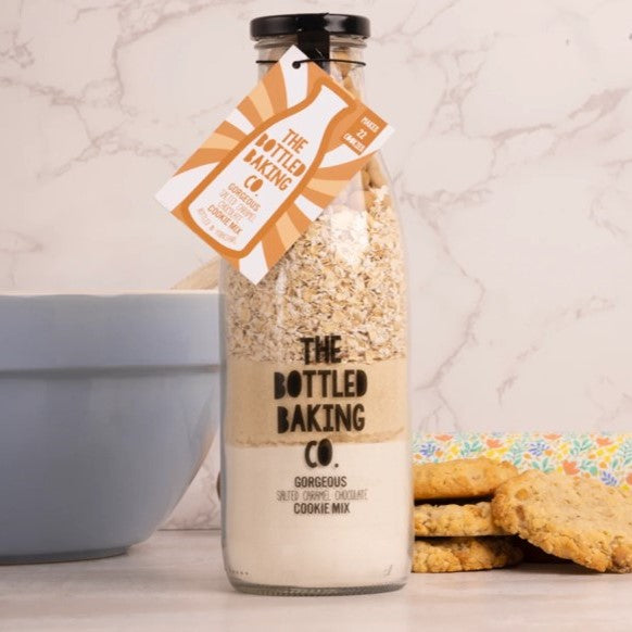 Gorgeous salted caramel cookie mix in a bottle