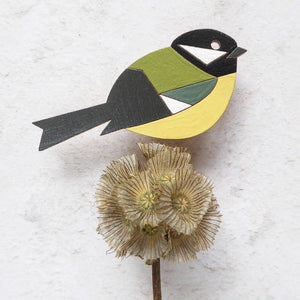 Long tailed tit brooch