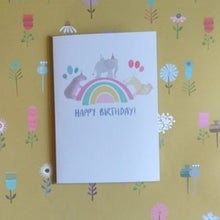 Load image into Gallery viewer, Rainbow safari birthday card
