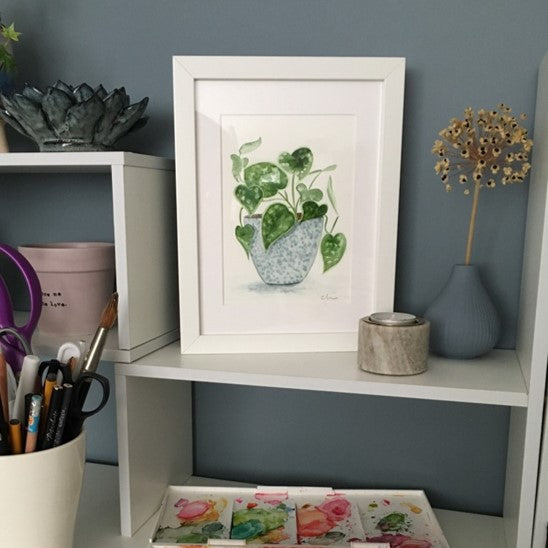 A beautiful original watercolour of a heart shaped leaf plant painted by local budding artist Carolyn Miles.  A wonderful unique painting to brighten up any style of home.